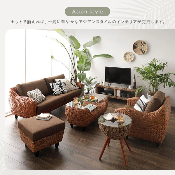 天然素材リゾートソファ（ヒヤシンス）オットマン単品 - Image 8