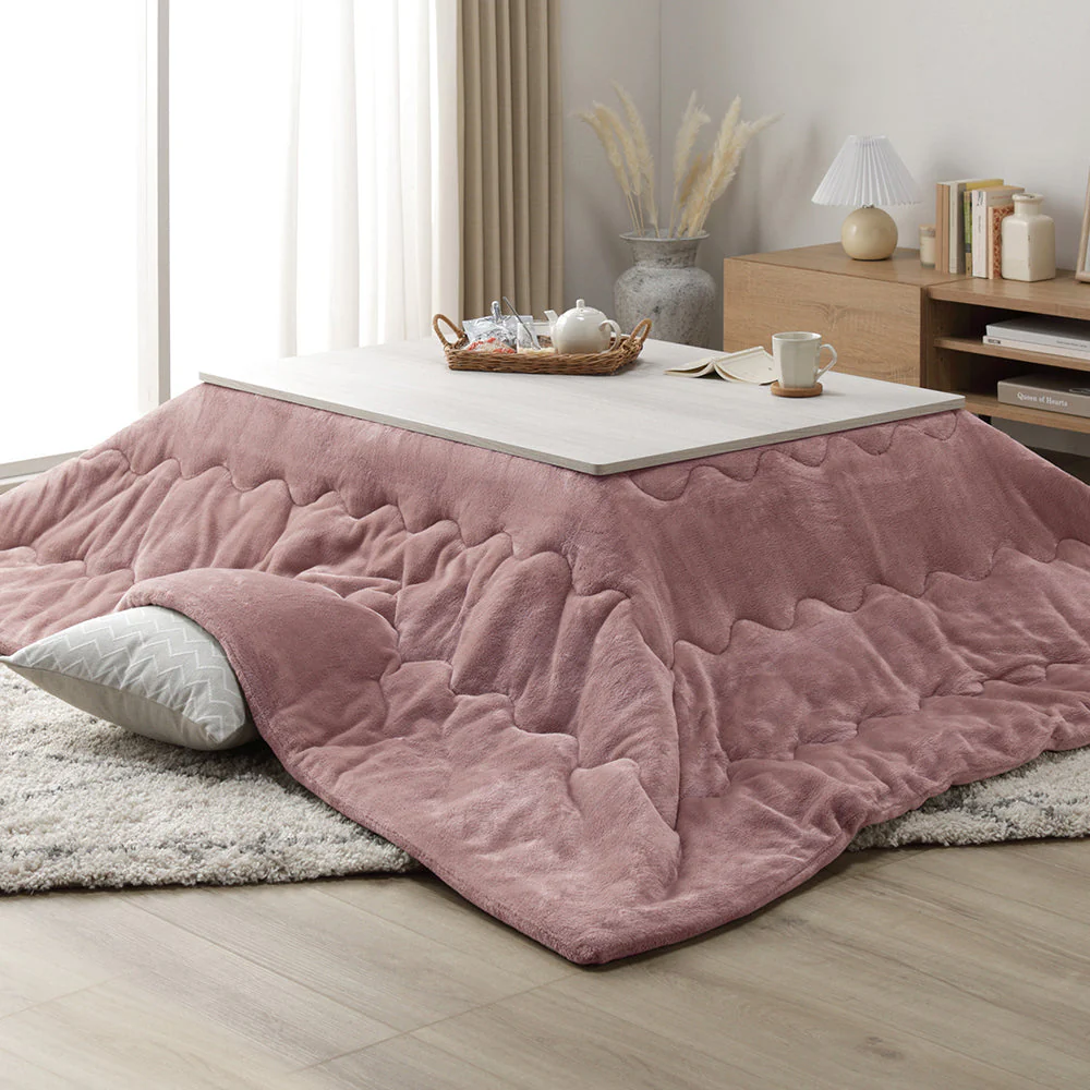 折りたたみ式 こたつ 2点セット (テーブル+掛け布団) 長方形(約105×75cm) グレージュ/ウォールナット・アイボリー - Image 31