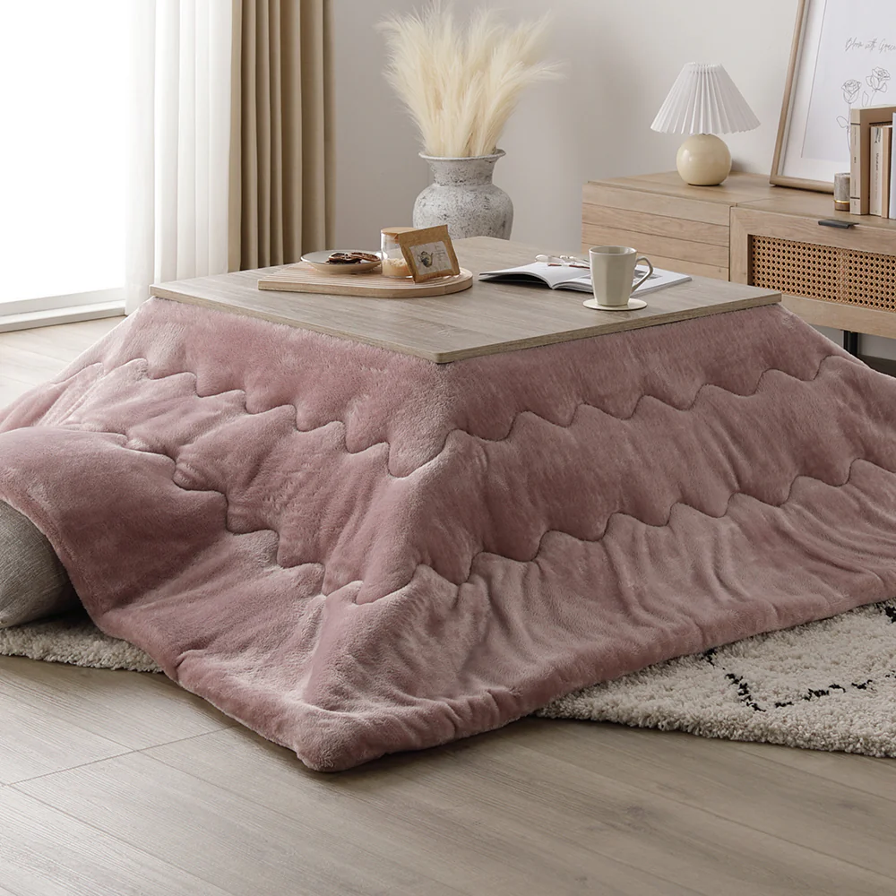 折りたたみ式 こたつ 2点セット (テーブル+掛け布団) 正方形(約75×75cm) グレージュ/ウォールナット・ホワイト - Image 26