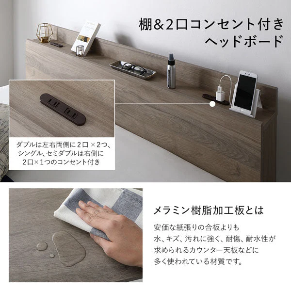 引き出し収納付きベッド 『Serest セレスト』 ホワイト - Image 15