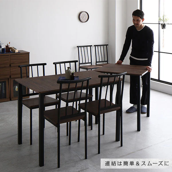 6人掛けダイニングセット（テーブル＋パイプデザインチェア） 『BOLIQ ボリック』 ブラウン×ブラック - Image 18