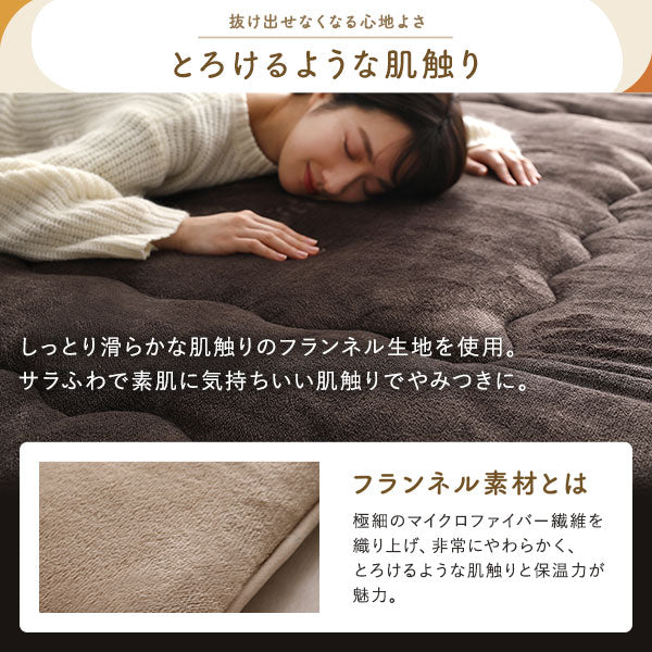 極厚フランネル こたつ敷き布団ラグ 約190×240cm グリーン - Image 5