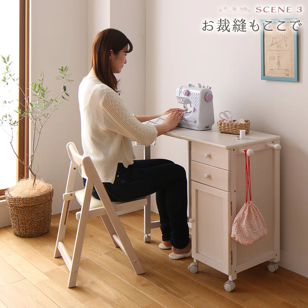 デスクがたためる 多機能収納 チェア単品 ブラウン - Image 14