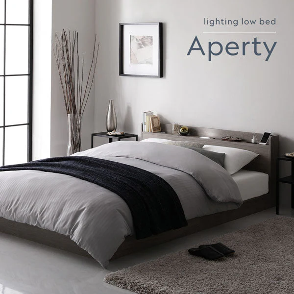 LED照明＆棚付きローベッド 『Aperty アペルティ』 ブラウン - Image 10