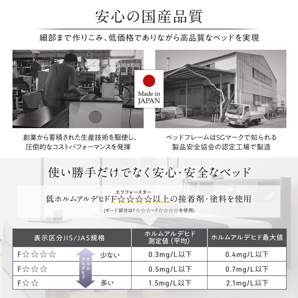 日本製 照明付き連結フロアベッド ナチュラル - Image 10