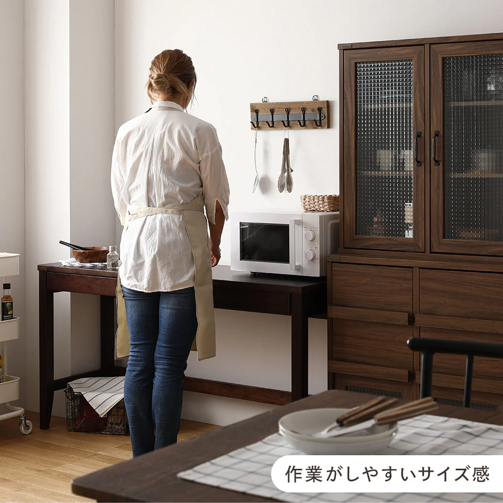 天然木 デスクセット（デスク＋スツール2脚) 幅140×奥行45cm ブラウン - Image 15