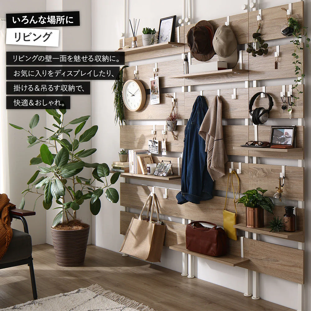 ウォールラック 突っ張り棚 幅60cm ブラウン - Image 4