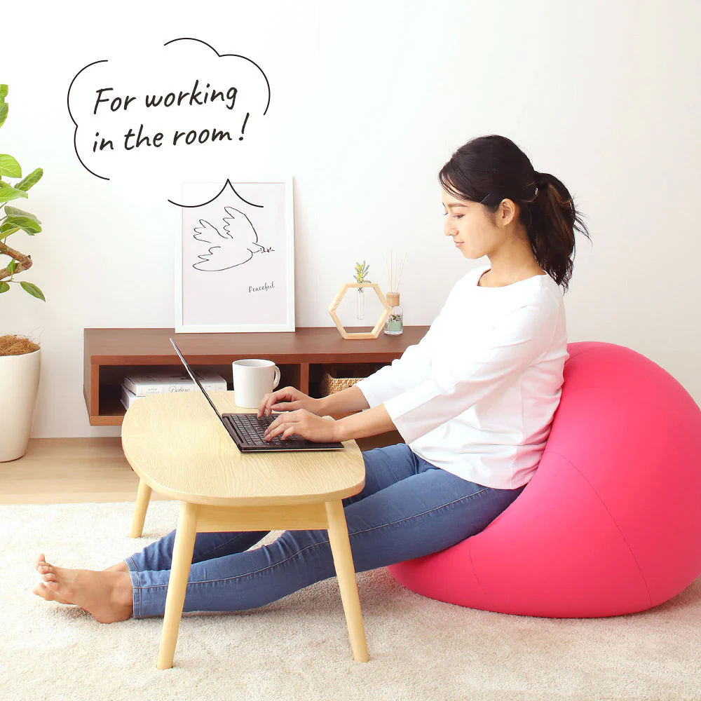 リンゴ型 ビーズクッション 単品（スモール） ブルー - Image 13