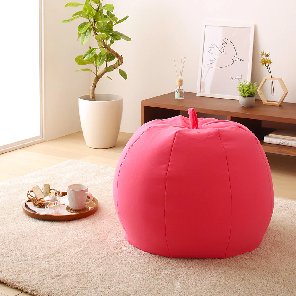 リンゴ型 ビーズクッション 単品（スモール） ブルー - Image 24