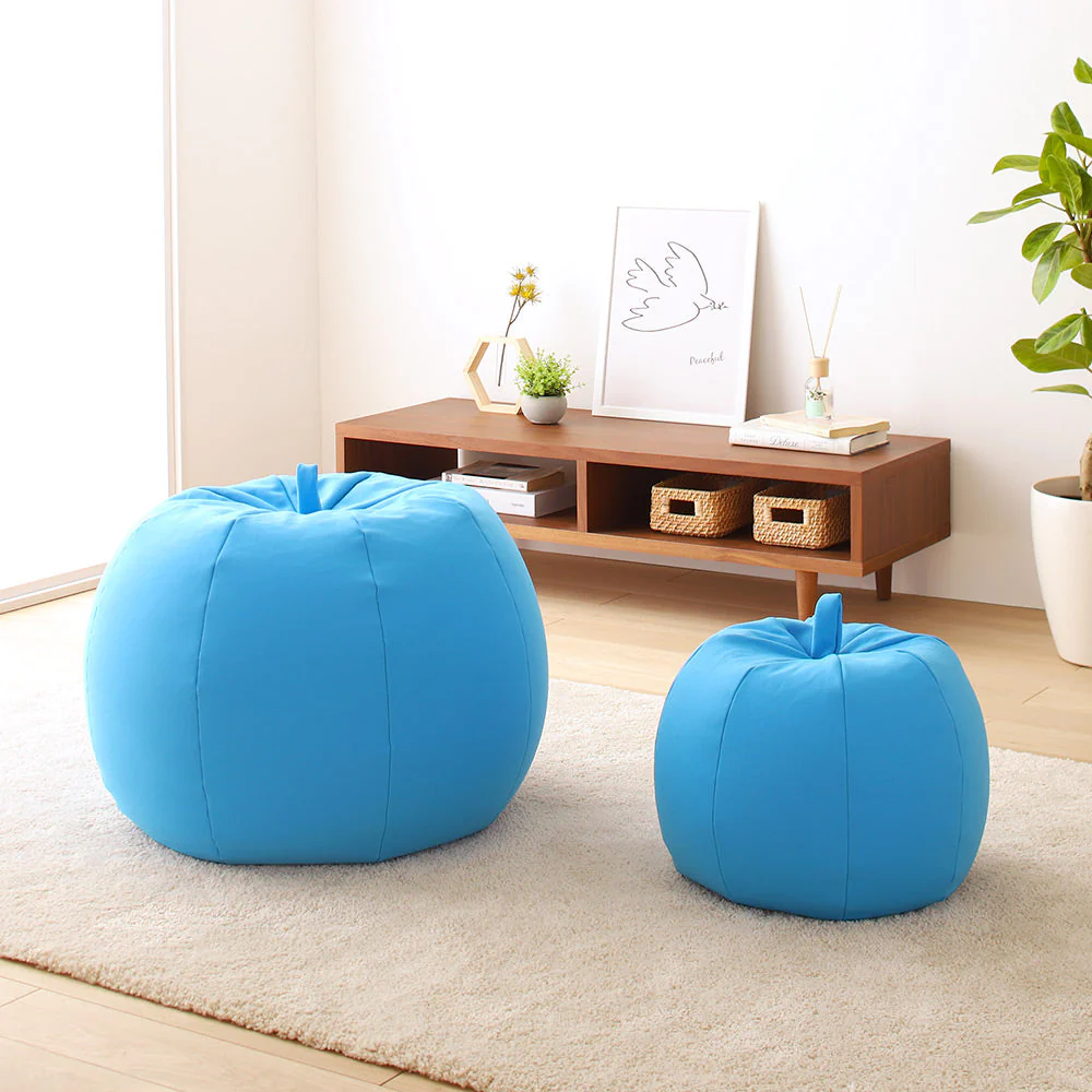 リンゴ型 ビーズクッション 単品（スモール） ブルー - Image 32