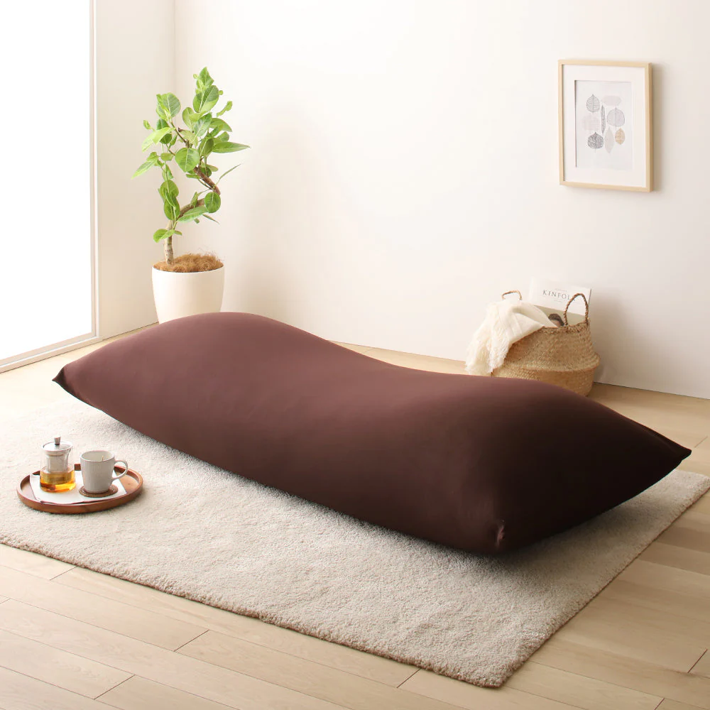からだを包み込む なめらかビーズクッション 2点セット(スモール+ビッグ) グリーン - Image 5