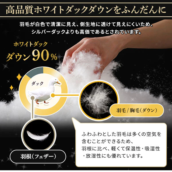 日本製 羽毛掛け布団 ダウン率90% ブラウン - Image 4