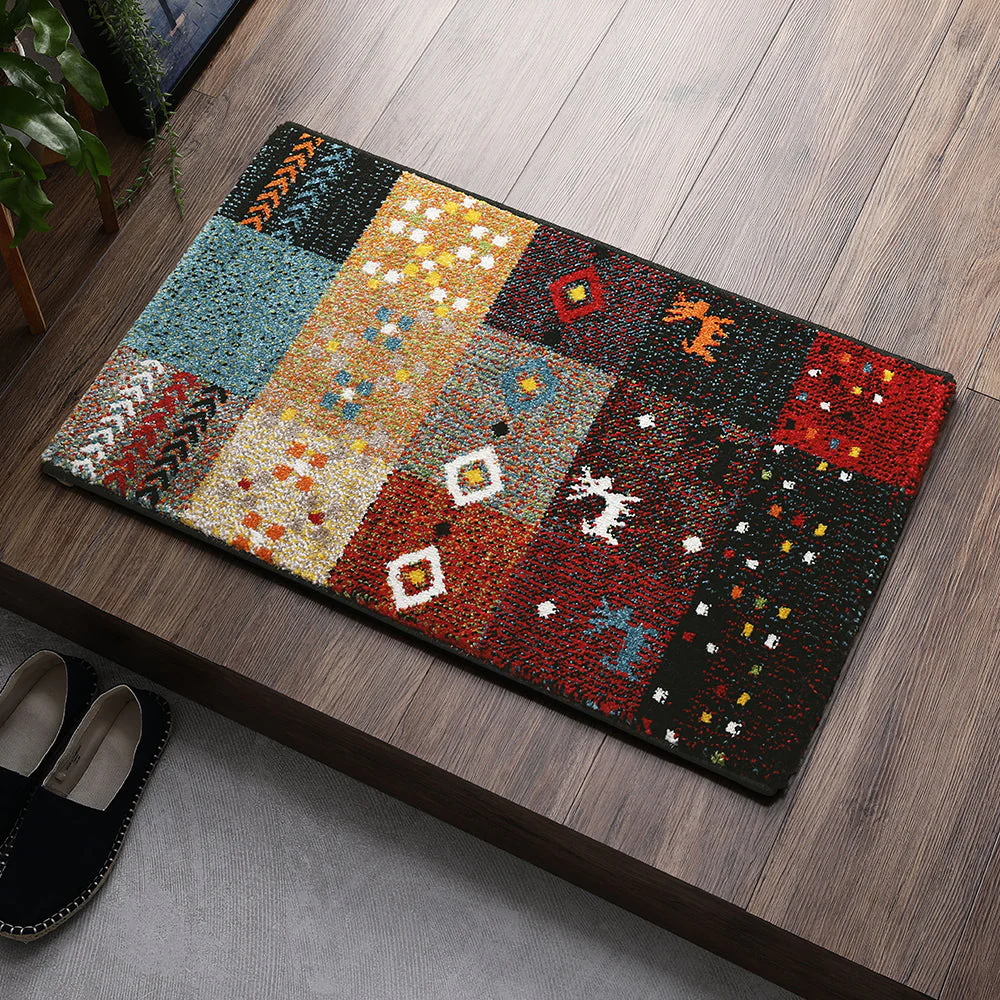 トルコ製 ウィルトン織り 玄関マット 約60×90cm イズミル（レッド） - Image 22