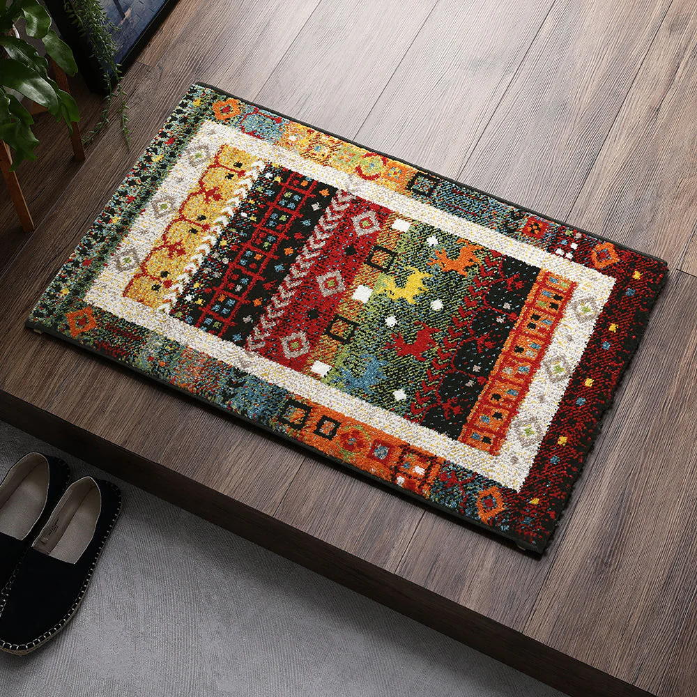 トルコ製 ウィルトン織り 玄関マット 約70×120cm レトロタイル - Image 22