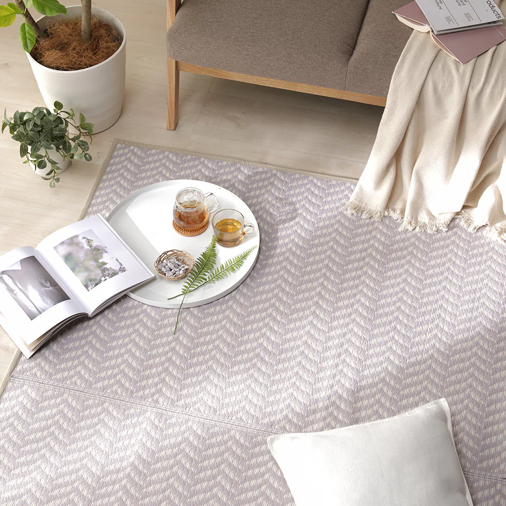 ヘリンボーン柄 い草風 ラグ 【2畳(約174×174cm)】 ミントグリーン - Image 22