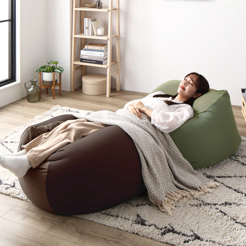 日本製 ビーズクッション 『STIIBO』 2個セット グレー・ネイビー - Image 33