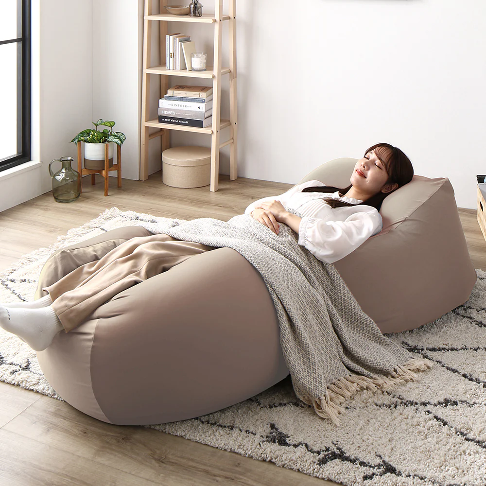 日本製 ビーズクッション 『STIIBO』 2個セット グレー・ネイビー - Image 29