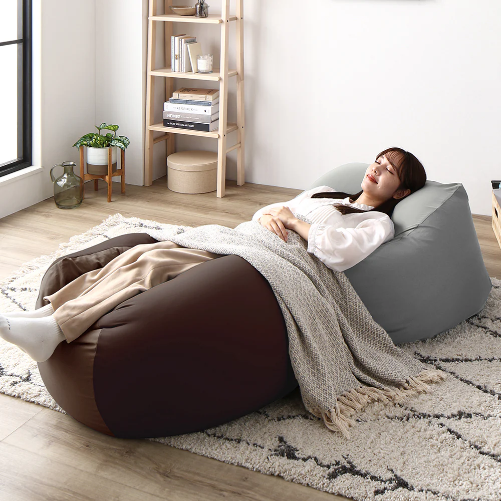 日本製 ビーズクッション 『STIIBO』 2個セット グレー・ネイビー - Image 36
