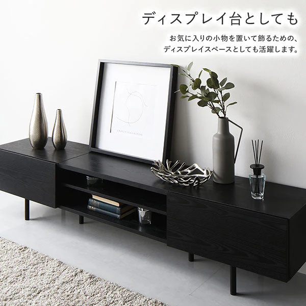 異素材MIX ワイド テレビボード 『Stova ストーヴァ』 幅150cm ブラック - Image 20