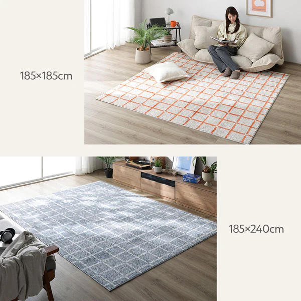 国産 洗濯機で洗える デザインラグ（軽量・防ダニ・アレルブロック） 約130×185cm オレンジ - Image 16