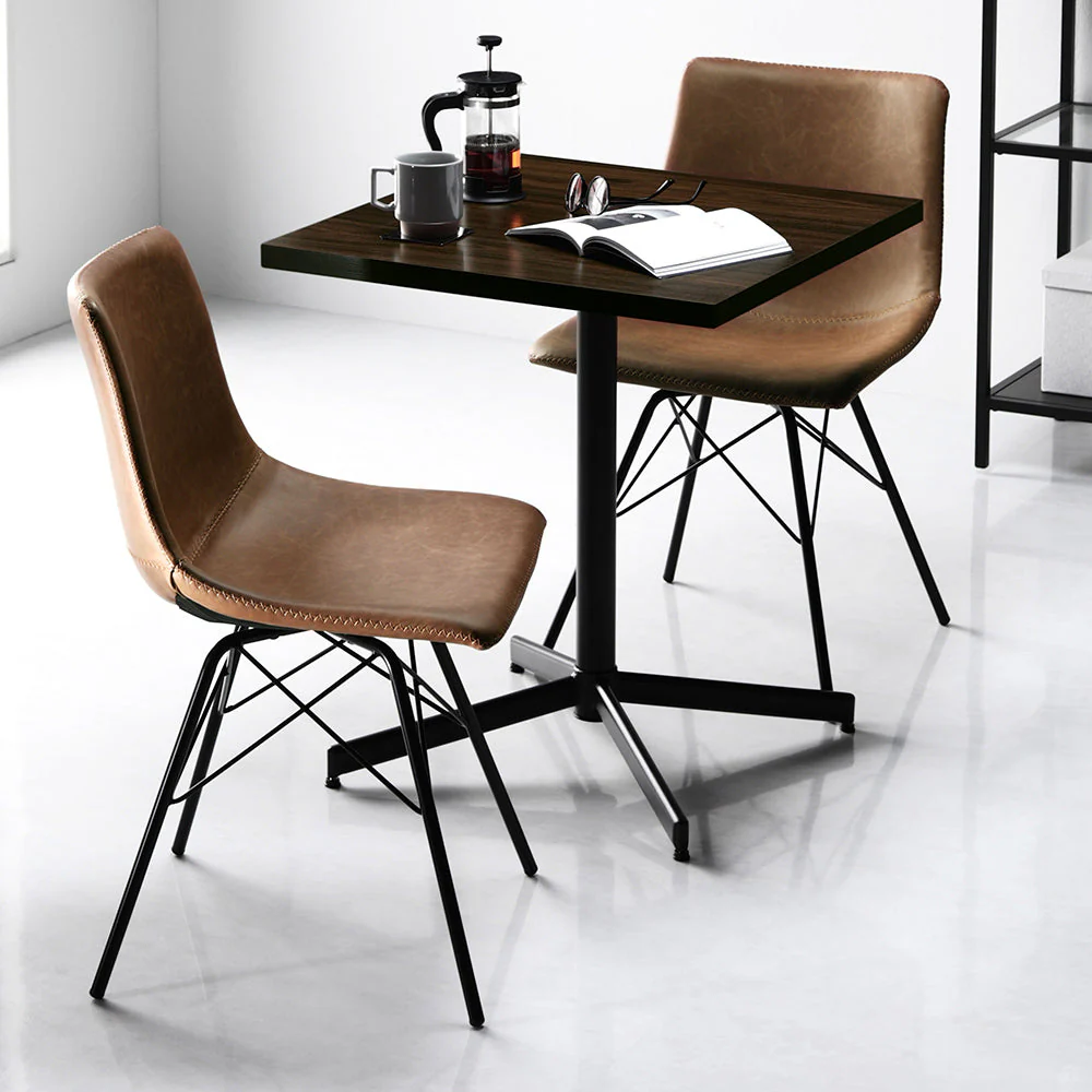 2人掛けダイニング3点セット（幅60cmテーブル/ナチュラル+レギュラータイプチェア2点/ブラウン） - Image 25
