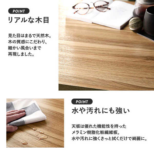 2人掛けダイニング3点セット（幅60cmテーブル/ナチュラル+回転タイプチェア2点/ダークグレー） - Image 12