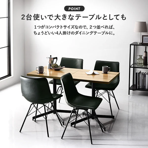 2人掛けダイニング3点セット（幅60cmテーブル/ダークブラウン+回転タイプチェア2点/ネイビー） - Image 14