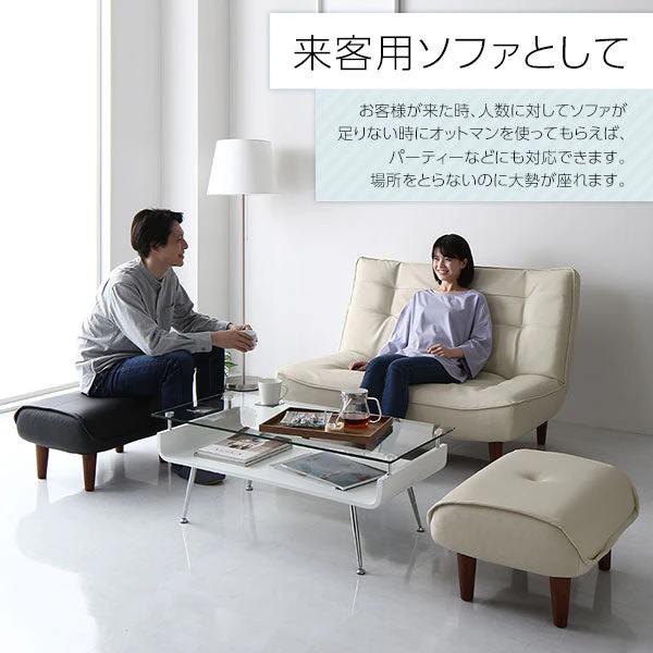 日本製 ポケットコイル オットマン単品 ファブリック生地 インディゴブルー - Image 9