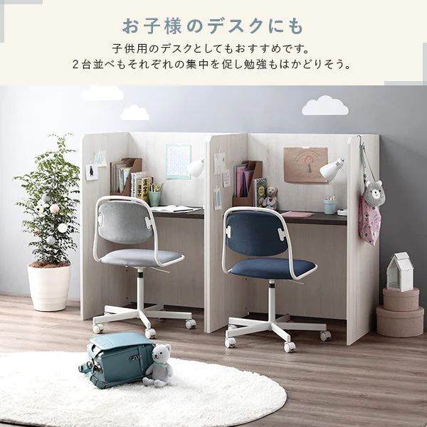 パーテーションデスク 木製 幅90cm ホワイト×ブラウン - Image 6