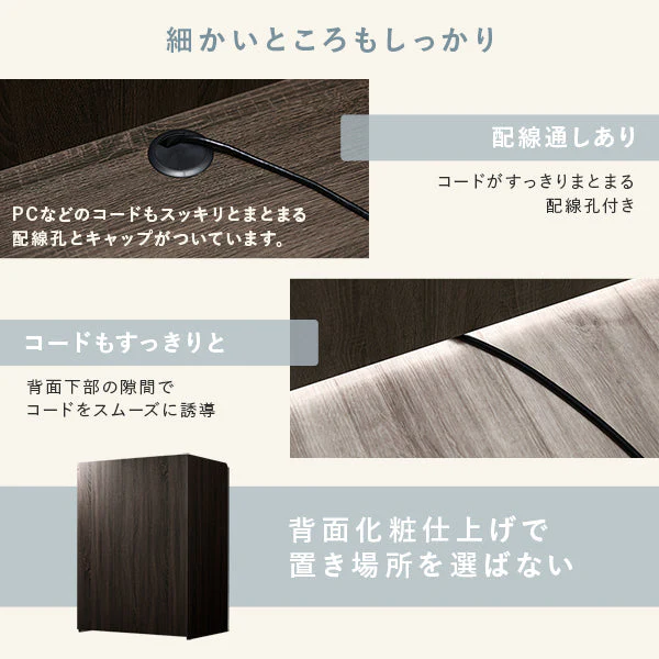 パーテーションデスク 木製 幅90cm ホワイト×ナチュラル - Image 20