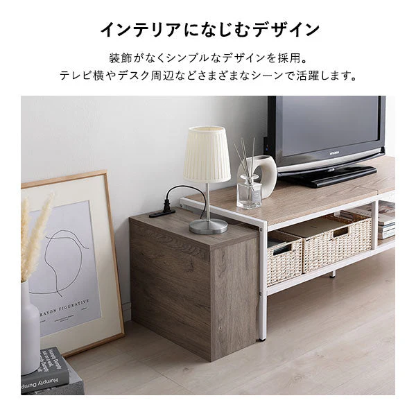ケーブル収納BOX シリーズ 『Nelio ネリオ』角置きタイプ [幅40cm] ブラウン - Image 8
