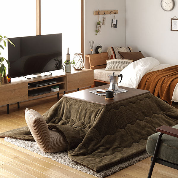 古木風こたつテーブル マイクロファイバーこたつ掛け布団 2点セット ナチュラル×ブラウン - Image 19