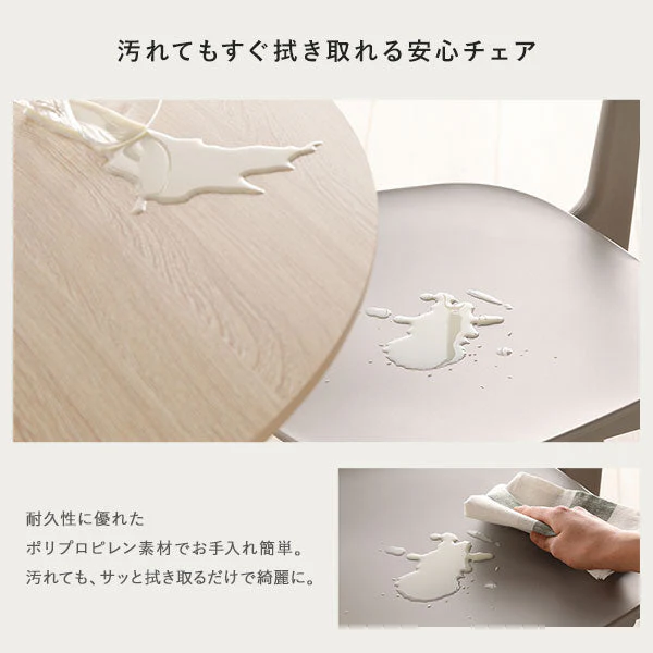 汚してもお手入れ簡単 軽量 PP チェア グリーン 4脚セット - Image 3