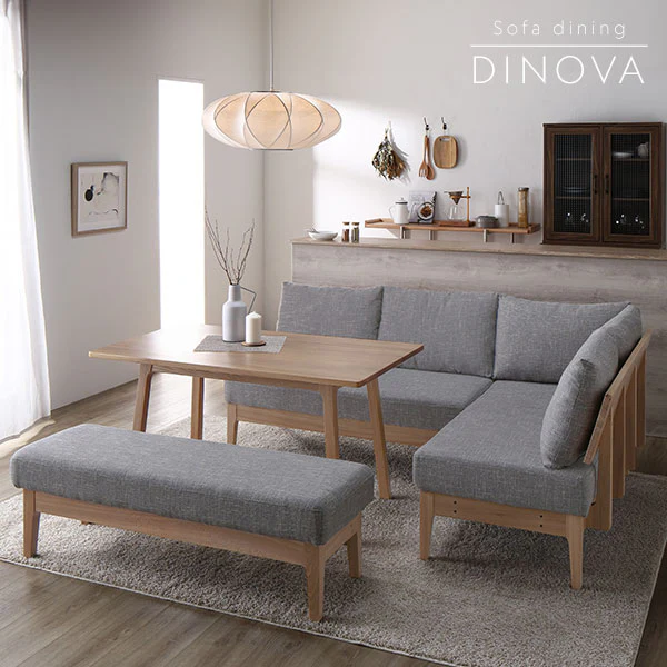 ソファダイニング ベンチ単品 『DINOVA ディノバ』 グレー - Image 3