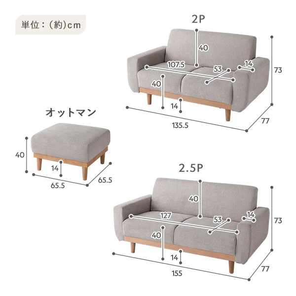 インテリアソファ 『ida イーダ』ソファ単品 2.5人掛け ネイビー(コーデュロイ) - Image 28
