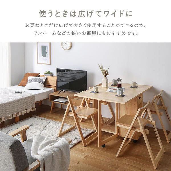 木製 折りたたみダイニング テーブル単品 『Goethe ゲーテ』 ブラウン - Image 5