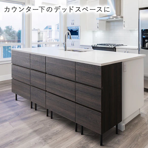 脚付きチェスト 『Stova ストーヴァ』 異素材MIX 大容量 スリム4段 幅40cm ストーングレー - Image 24