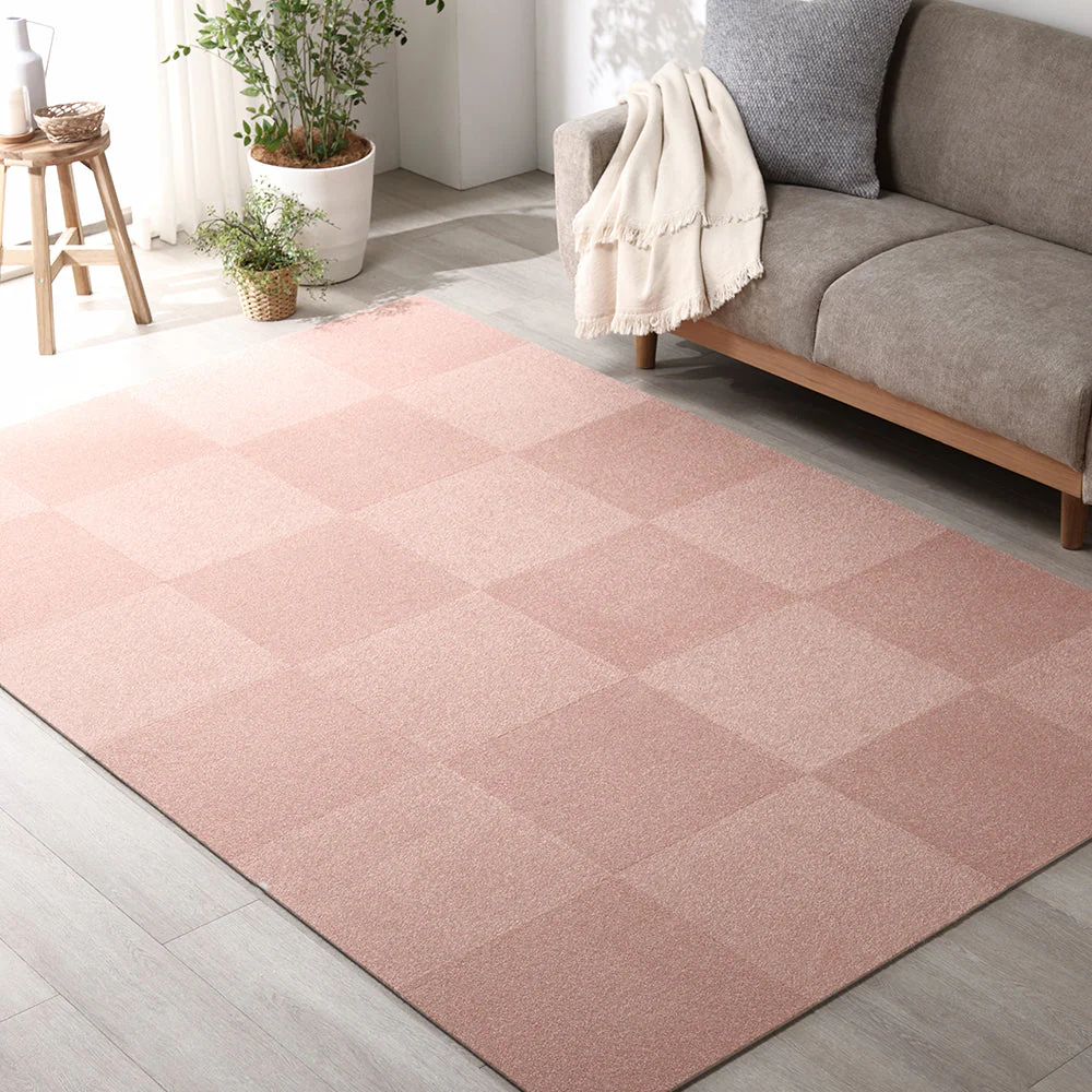 日本製 置くだけでズレない 洗える北欧調タイルカーペット ラグ用セット 約160×240cm(24枚セット) ベージュ - Image 41