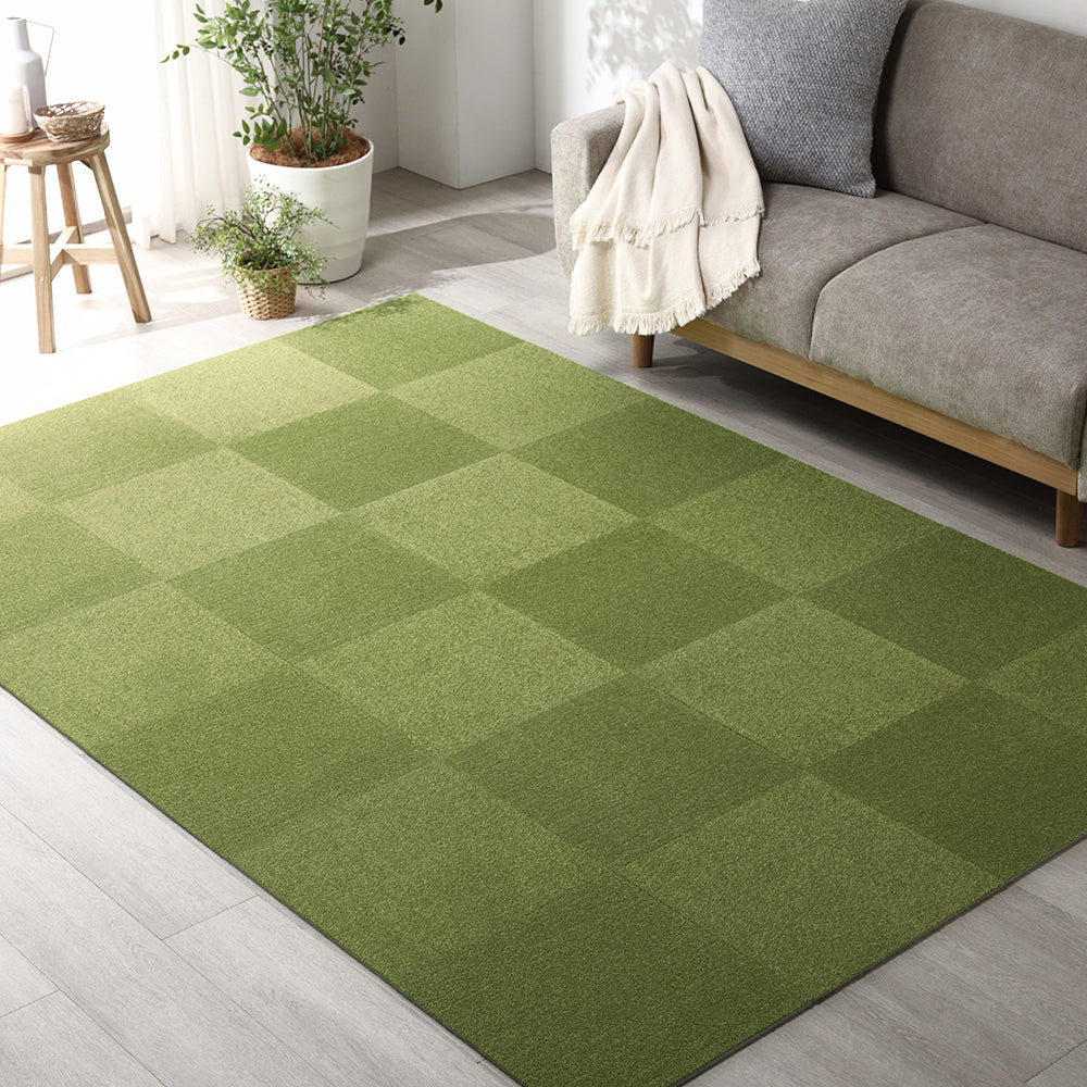 日本製 置くだけでズレない 洗える北欧調タイルカーペット ラグ用セット 約160×240cm(24枚セット) ペールピンク - Image 42