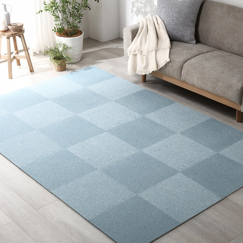 日本製 置くだけでズレない 洗える北欧調タイルカーペット ラグ用セット 約200×200cm(25枚セット) ペールピンク - Image 41