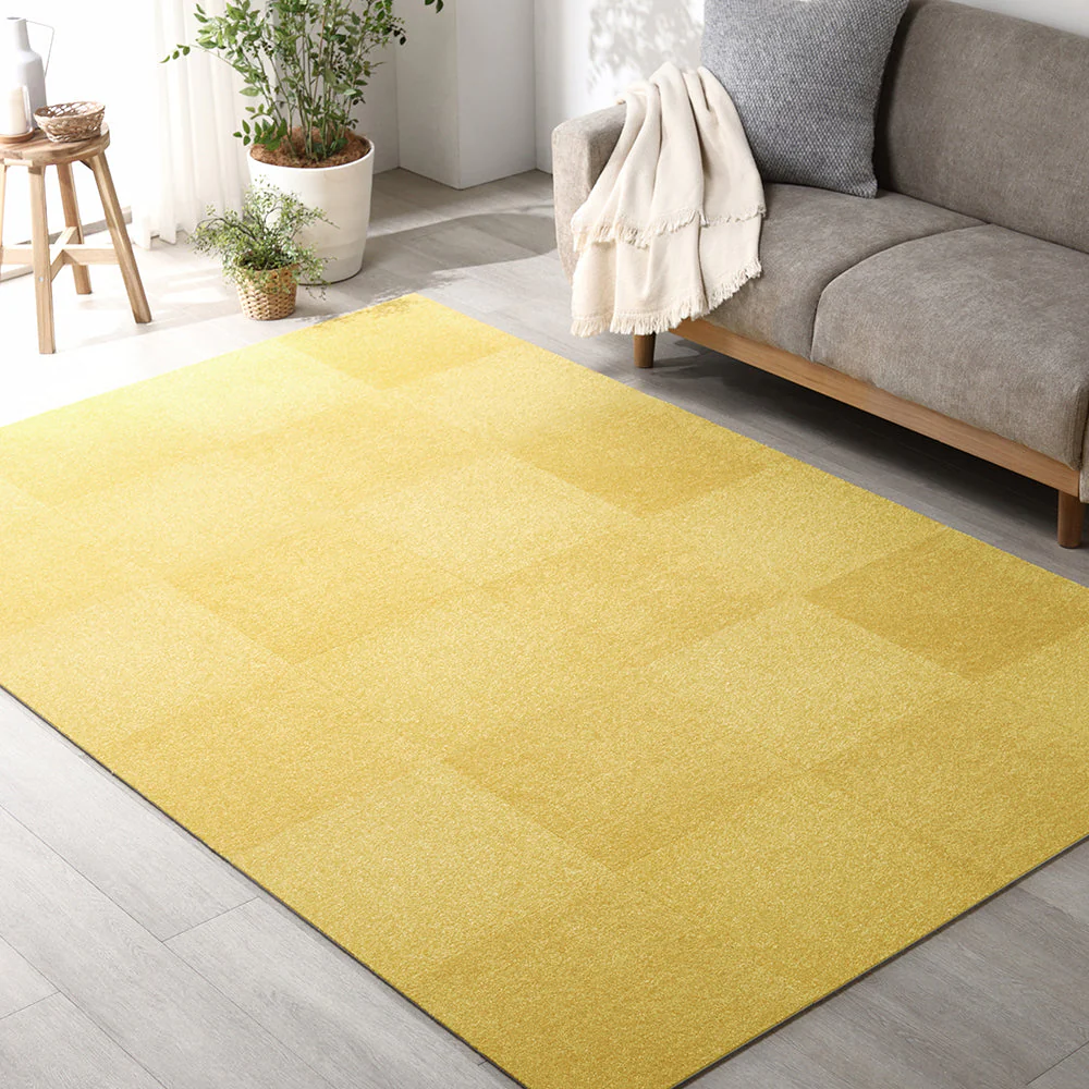 日本製 置くだけでズレない 洗える北欧調タイルカーペット ラグ用セット 約200×200cm(25枚セット) オフホワイト×ベージュ - Image 43