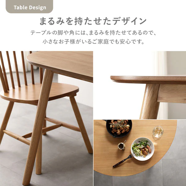 天然木 ウィンザーチェアダイニング5点セット 円形90cm ホワイト - Image 12