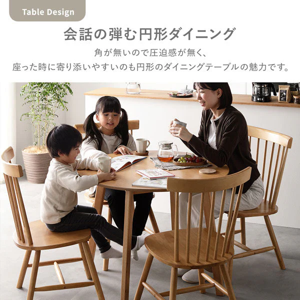 天然木 ウィンザーチェアダイニング3点セット 円形90cm ナチュラル - Image 11