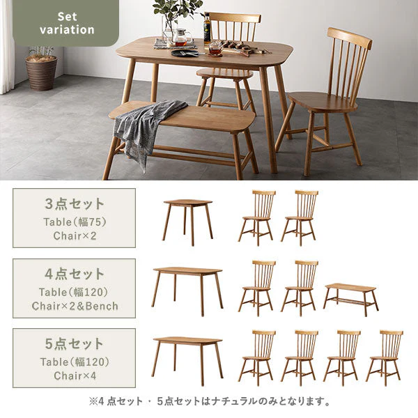 天然木 ダイニングテーブル 正方形75×75cm 単品 ブラウン - Image 4