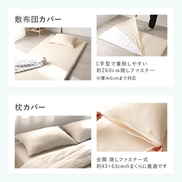 ふんわり ダブルガーゼ 抗菌防臭加工 綿100％ マットレス用カバー3点セット シングル ミントグリーン - Image 14
