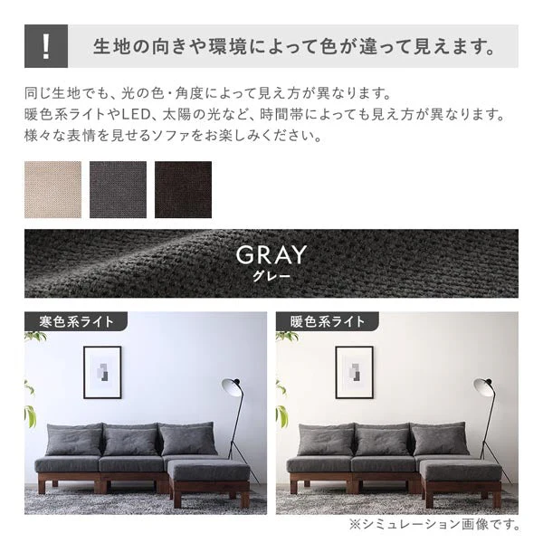 あぐらがかけるユニットソファ『Sven スヴェン』1人掛けソファ単品 グレー - Image 29