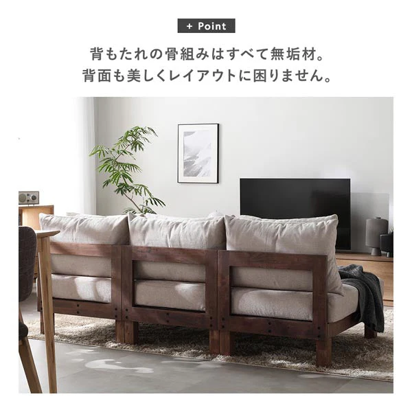 あぐらがかけるユニットソファ『Sven スヴェン』3人掛けソファ単品 グレー - Image 21