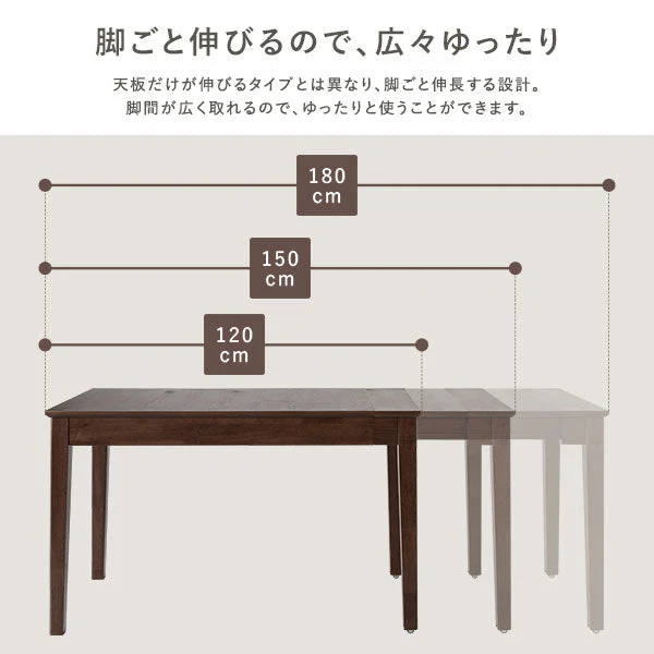 高さが選べる 天然木 エクステンションテーブル 『Spinell スピネル』 高さ72cm ウォルナットブラウン - Image 8