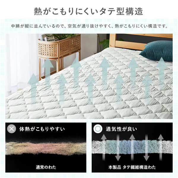 超冷感 Q-MAX0.53 コットンパイルと冷感のリバーシブル敷パッド シルバーグレー - Image 9