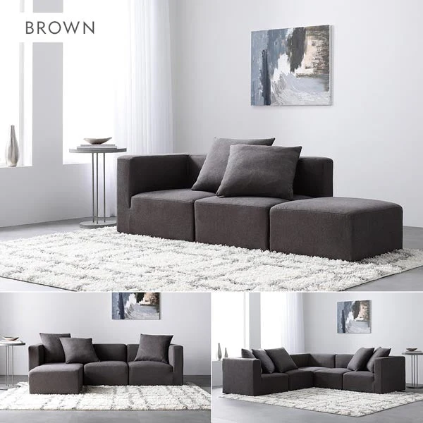 モダンデザインシステムソファ 『Likem ライクム』 Cセット グレー - Image 5